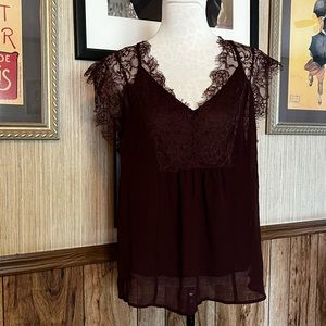 🤎🤎Wishlist Apparel 2 piece sheer blouse size Large (Brown )